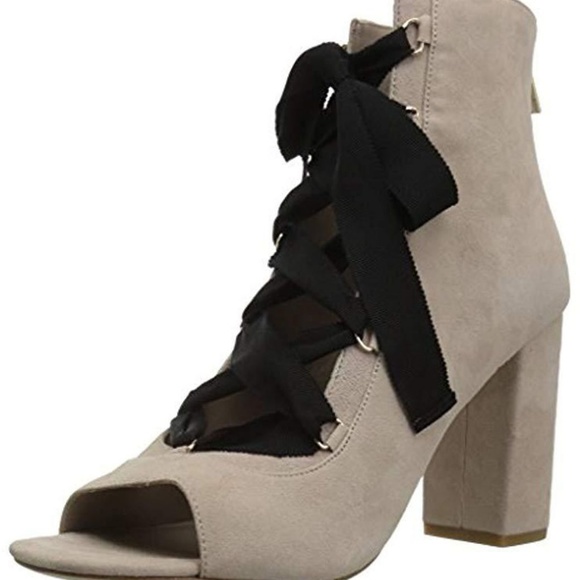 Joie Adonia Lace Up Tie Open Toe Nude Bootie NWT - Picture 5 of 8
